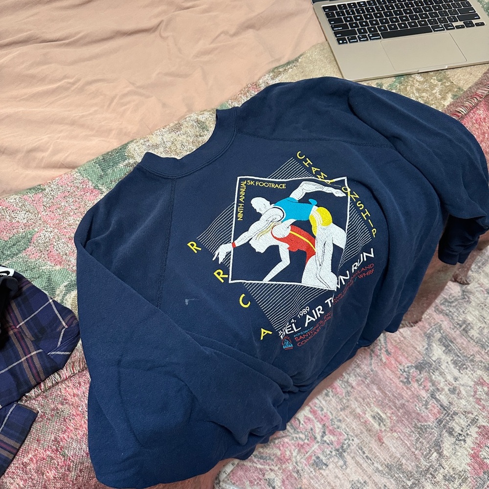 Vintage Navy Graphic Crewneck Sweater - Picture 2 of 7